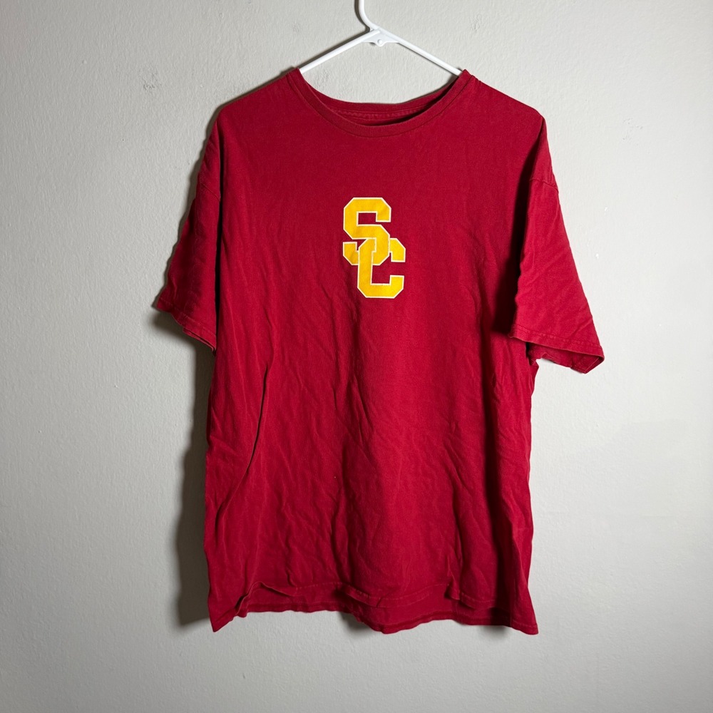 Team Trojan USC‎ Trojans Mens XL Red Graphic T-Shirt Short Sleeve SC Logo Tee